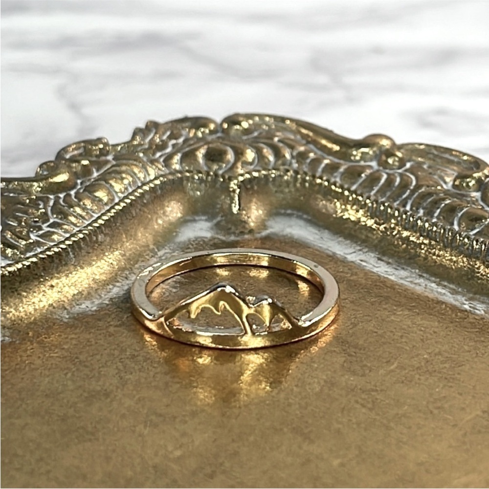 Gold Plated Mountain Design Ring - NWOT